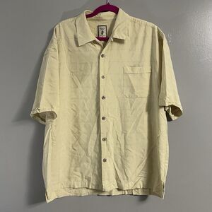 Jamaica Jaxx Authentic Island Style Short Sleeve XXL 100% Silk Yellow